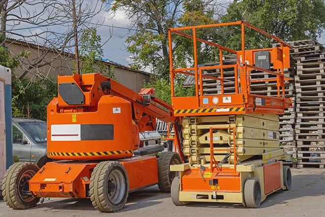 heavy-duty forklift maneuvering through a busy warehouse in El Dorado Hills, CA